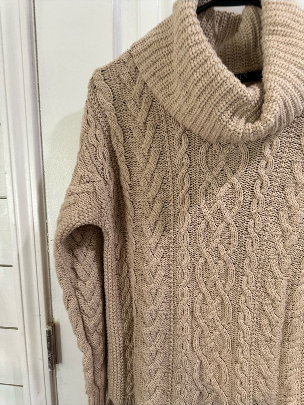 Lauren Ralph Lauren Cable Knit Cowlneck Sweater - Cream - Picture 2 of 5